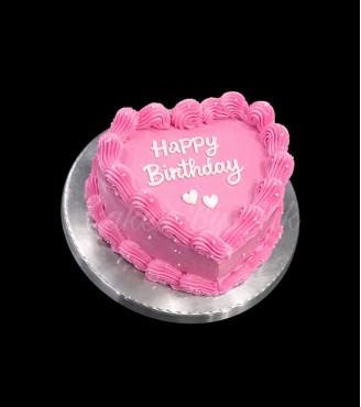Eggless Heart Shape Cake Vanilla Cake