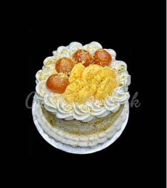  Eggless Half Rasmalai and Half Gulab Jamun Cake