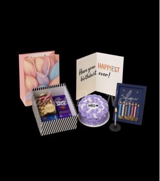 Celebration Birthday Hamper with Small Eggless Cake #5 (Bestseller)